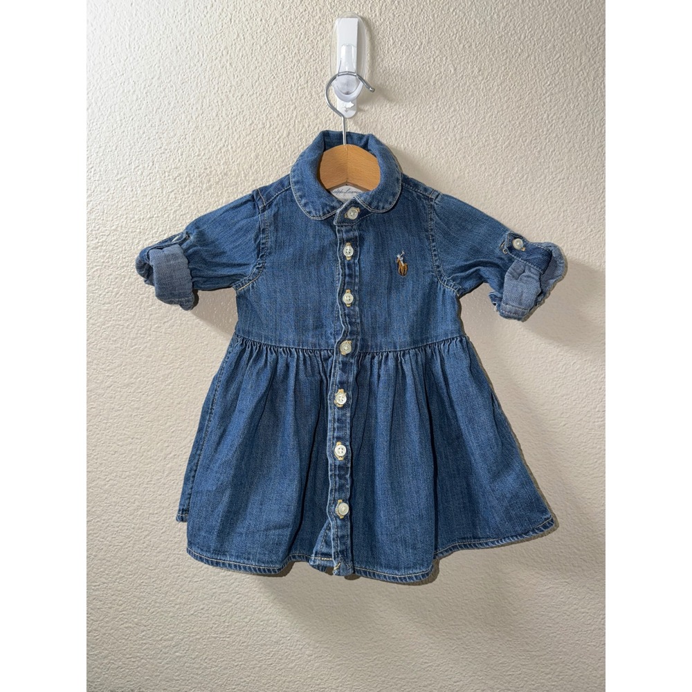 Girls Ralph Lauren Denim Dress Size 3 Months